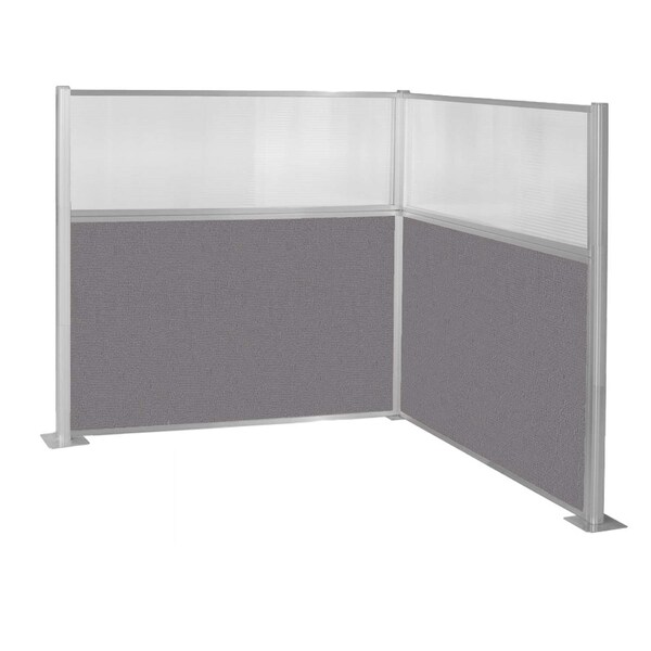 Pre-Configured Hush Panel Cubicle (L Shape) 6' x 6' W/ Window Slate Fabric